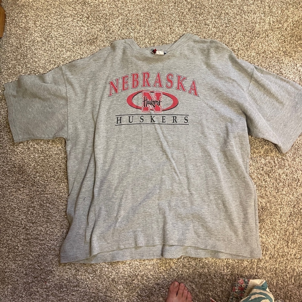 Vintage Nebraska Cornhuskers Thick Grey T-shirt Men’s Size 2XL